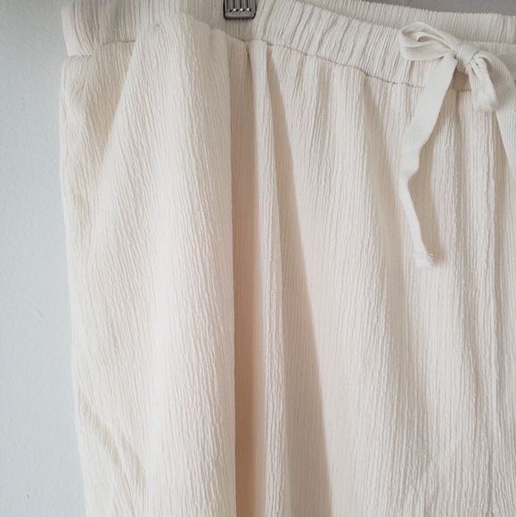1.State Wide Leg Cropped Pants Soft Ecru Plus 2X Plus Size Pull Up Revolve Lined - Picture 7 of 9
